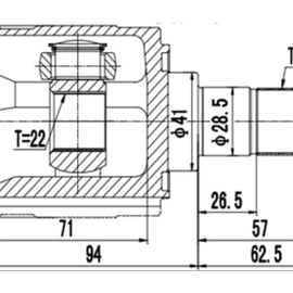 OPTIMA Front Inner Cv Joint - SKU HY4016 - SpareMe
