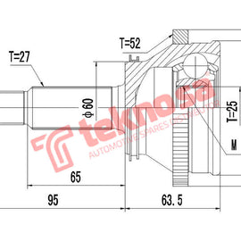 Outer Cv Joint Hyundai Santa Fe 2.7I V6 Trajet 2.7I V6 G6Ba 2001-2008 Hy5714 CV Joint Teknosa
