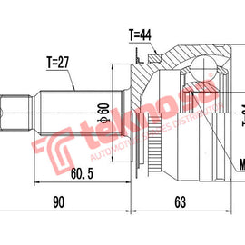 Outer Cv Joint Kia Cerato Mk1 2.0Crdi D4Ea 2004-2009 Hy7010A CV Joint Teknosa