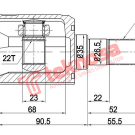 Inner Outer Cv Joint Kia Rio Ii (05-11), Hyundai Accent 1.4, 1.6 (2011-) CV Joint Teknosa