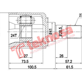 Inner Outer Cv Joint Kia Sportage 2.0CVVT G4GC 2004- (HY8015) CV Joint Teknosa