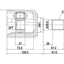 OPTIMA Front Inner Cv Joint - SKU HY8015 - SpareMe