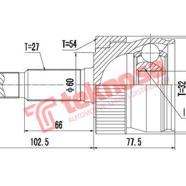 Outer Cv Joint Jeep Cherokee 2.5Crd Xj 4.0 Erh Grand Cherokee 4.0 / 5.2 V8 Erh Elf Wrangler 4.0 Je3002 CV Joint Teknosa
