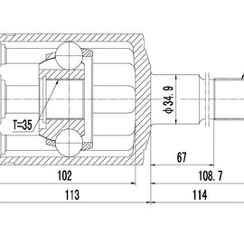 OPTIMA Front Inner Cv Joint - SKU JE4001 - SpareMe