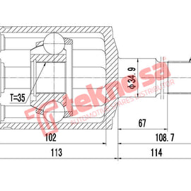 Inner Cv Joint Jeep Cherokee Front Left 2.4,3.7,2.5CRD,2.8CRD (JE4001) CV Joint Teknosa