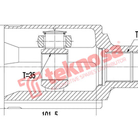 Inner Cv Joint Jeep Cherokee Front Right 2.4,3.7,2.5CRD,2.8CRD (JE4002) CV Joint Teknosa