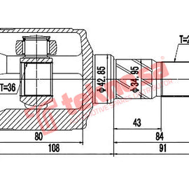 Inner Cv Joint Jeep Grand Cherokee. Front (Only Some Models)(2005-)(Lhs) CV Joint Teknosa