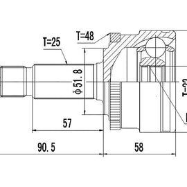 OPTIMA Front Outer Cv Joint - SKU KA3002A - SpareMe