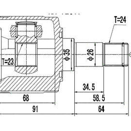 OPTIMA Front Inner Cv Joint - SKU KA6612 - SpareMe