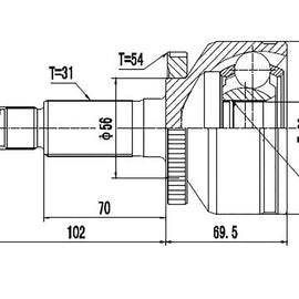 OPTIMA Front Outer Cv Joint - SKU KA7021A - SpareMe
