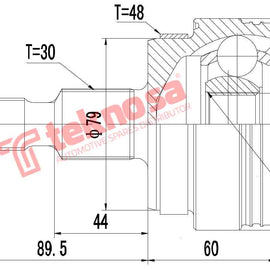 Outer Cv Joint Mercedes Ml270 Cdi Ml320 Ml350 W163 1998- Me3007A CV Joint Teknosa