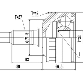 OPTIMA Front Outer Cv Joint - SKU ME3009A - SpareMe