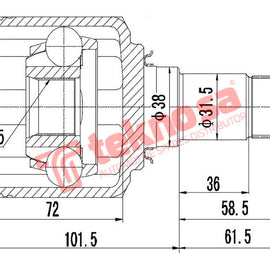 Inner Cv Joint Mercedes A170 180 W169 B170 B180 B200T B200 W245 2005- Me4001 CV Joint Teknosa