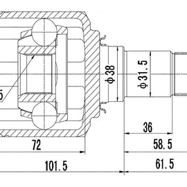 OPTIMA Front Inner Cv Joint - SKU ME4001 - SpareMe