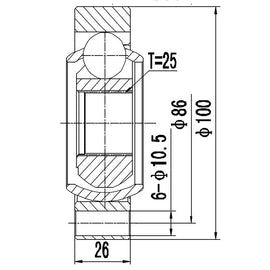 OPTIMA Rear Inner Cv Joint - SKU ME4002 - SpareMe