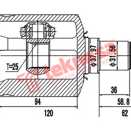 Inner Cv Joint Mercedes A170 180 W169 B170 B180 B200T B200 W245 2005- Me4004 CV Joint Teknosa