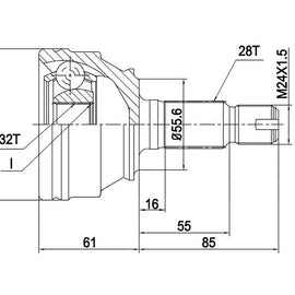 OPTIMA Front Outer Cv Joint - SKU MI3007 - SpareMe