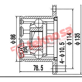 Inner Cv Joint Mitsubishi Pajero 3.2 4M41 2000-2007 Mitsubishi Colt Mi4015 CV Joint Teknosa