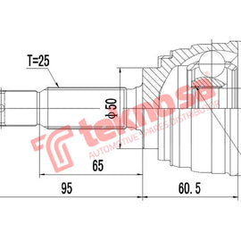 Outer Cv Joint Mitsubishi Tredia 1.8Sl 4G62 Hyundai Elantra 1.6 1.8 Sonata Mi5912 CV Joint Teknosa