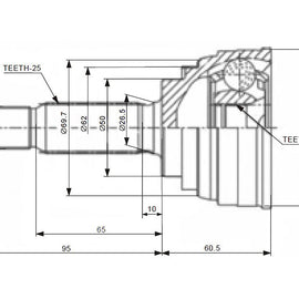 X-LINE Front Outer Cv Joint - SKU MI5922-X - SpareMe