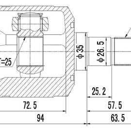 OPTIMA Front Inner Cv Joint - SKU MI6414 - SpareMe