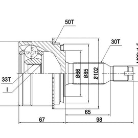 OPTIMA Front Outer Cv Joint - SKU MI7064A - SpareMe