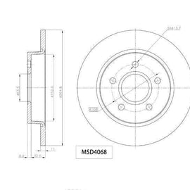 Brake Disc Solid Rear Ford Focus Ii 1.6,1.8,2.0 2005 2012 (Single) Brake Disc FERODO
