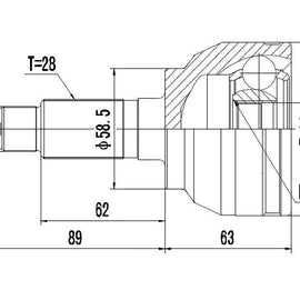 OPTIMA Front Outer Cv Joint - SKU MZ3002 - SpareMe