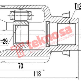 CV Joint Inner Front Right Mazda 2 1.5 (ZY66/ZY05) (MZ4001) CV Joint Teknosa