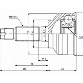 KIA Sedona - Front Outer Cv Joint | OPTIMA | MZ5721A