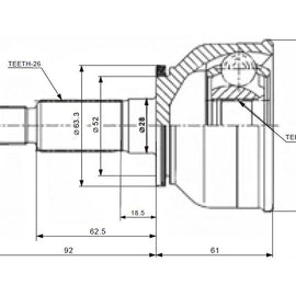 OPTIMA Front Outer Cv Joint - SKU MZ5911 - SpareMe