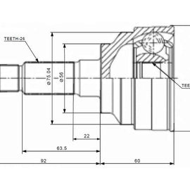 KIA CARENS - Front Outer Cv Joint | OPTIMA | MZ5926