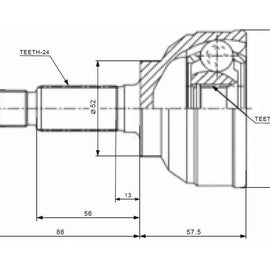 MAZDA 323 - Front Outer Cv Joint | X-LINE | MZ5930-X