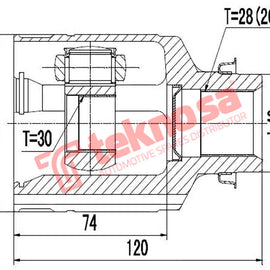 Inner CV Joint Front Right Mazda 626 (MZ6432) CV Joint Teknosa