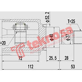 Inner CV Joint Front Datsun GO, Datsun GO+, Nissan Micra MK IV 1.2 HR12DE (NI4025) CV Joint Teknosa