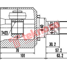 Inner CV Joint Nissan Sentra Almera 1.8 QG18DE 2000-2007 (NI4040) CV Joint Teknosa