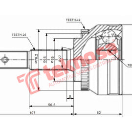 Outer CV Joint Nissan Almera 1.8 QG18DE 2000-2007 (NI5931A) CV Joint Teknosa
