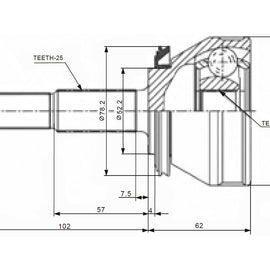 X-LINE Front Outer Cv Joint - SKU NI5934-X - SpareMe