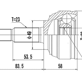 OPTIMA Front Outer Cv Joint - SKU NI7105 - SpareMe
