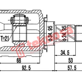 Cv Joint Inner Opel Adam, Corsa C, Corsa D, Corsa E CV Joint Teknosa