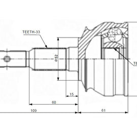 X-LINE Front Outer Cv Joint - SKU OP5912-X - SpareMe