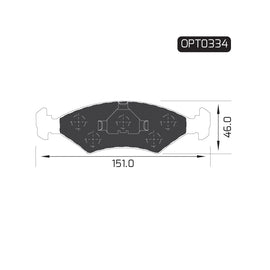 OPTIMA Front Brake Pads for Ford Bantam - SKU OPT0334 - SpareMe South Africa