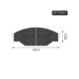 OPTIMA Front Brake Pads for CAM Hiace - SKU OPT0947 - SpareMe South Africa
