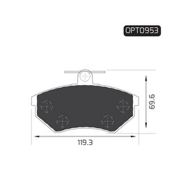 OPTIMA Front Brake Pads for Audi 500 - SKU OPT0953 - SpareMe South Africa