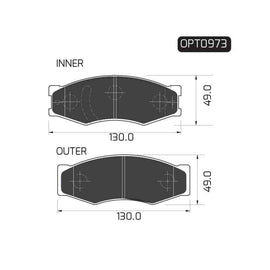 Ford Courier - Front Brake Pads | OPTIMA | OPT0973 - SKU OPT0973 - SpareMe South Africa