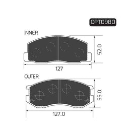 Toyota Condor - Front Brake Pads | OPTIMA | OPT0980 - SKU OPT0980 - SpareMe South Africa