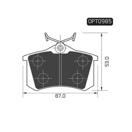 Citroën 208 - Rear Brake Pads | OPTIMA | OPT0985 - SKU OPT0985 - SpareMe South Africa