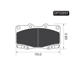 OPTIMA Front Brake Pads for Foton Hilux - SKU OPT0997 - SpareMe South Africa