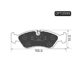 Daewoo Cielo - Front Brake Pads | OPTIMA | OPT0999 - SKU OPT0999 - SpareMe South Africa