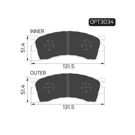 Ford 626 - Front Brake Pads | OPTIMA | OPT3034 - SKU OPT3034 - SpareMe South Africa